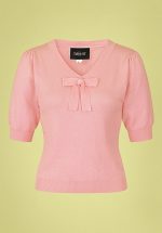 50s Jennifer Knitted Top in Pale Pink