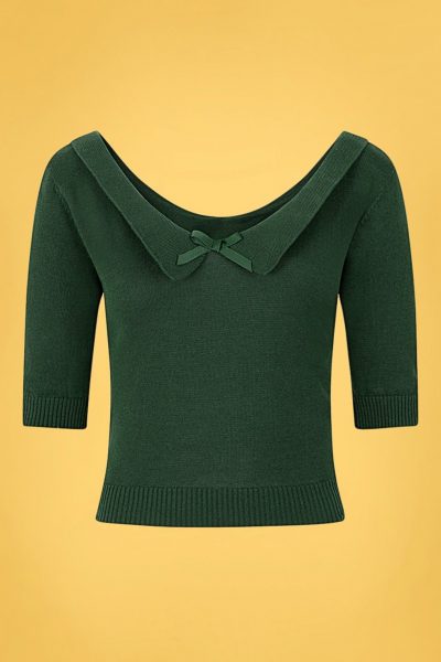 50s Babette Jumper in Forest Green