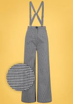 40s Glinda Houndstooth Trousers in Black and White