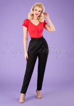50s Louise Cigarette Trousers in Black