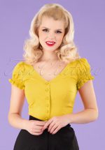 50s Sofia Gypsy Top in Yellow