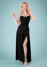 50s Amalia Maxi Dress in Black