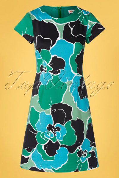60s Alice Diva Dress in Floral Green