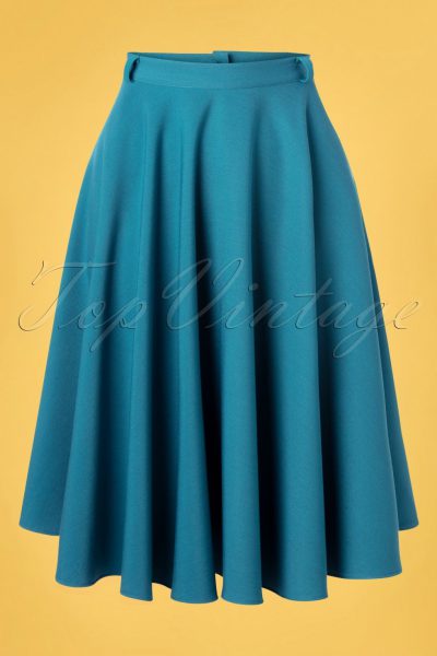 50s Circle Skirt in Light Petrol