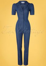 40s Classic Jumpsuit in Light Denim