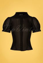 40s Erika Plain Blouse in Black