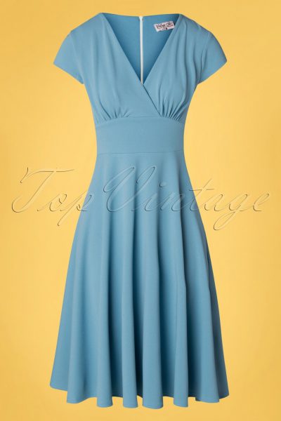 50s Addison Swing Dress in Pretty Blue