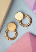 50s Rope Ring Studs in Gold Plated