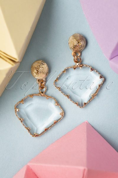 20s Frances Crystal Earrings in Gold