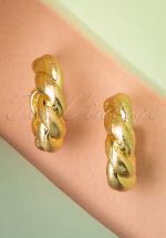 50s Small Twisted Stud Earrings in Gold