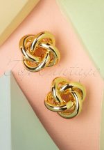 50s Twisted Stud Earrings in Gold