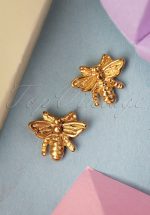 60s Busy Bee Earrings in Gold