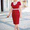 50s Hazel Pencil Dress in Red