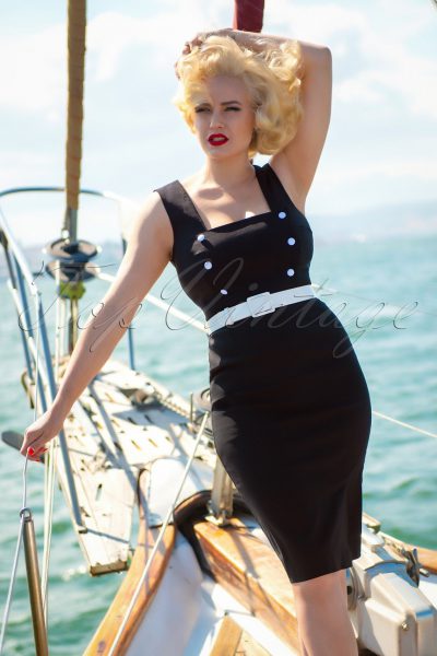 50s Cyd Pencil Dress in Black