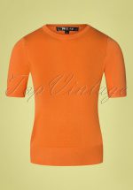 50s Debbie Short Sleeve Sweater in Light Orange