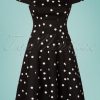 50s Claudia Polkadot Swing Dress in Black