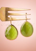 50s The Big Drop Earrings in May Green