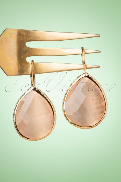 50s The Big Drop Earrings in Peach