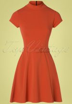 60s Brielle Swing Dress in Brick Orange
