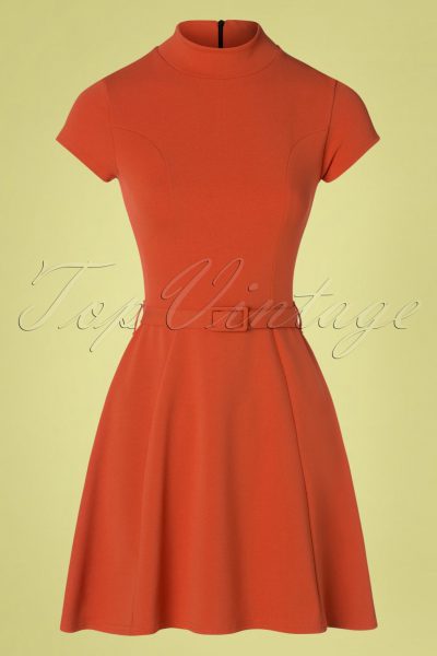 60s Brielle Swing Dress in Brick Orange