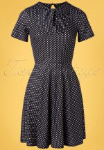 50s Bently Polkadot Jersey Skater Dress in Black