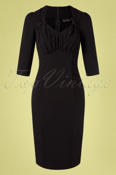 50s Camilla Pencil Dress in Black