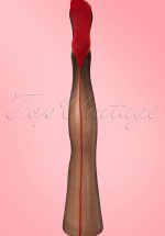 Classic Seamer Tights in Black with Red seam
