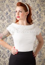 50s Cordelia Top in Ivory