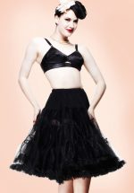 50s Retro Chiffon Petticoat in Black
