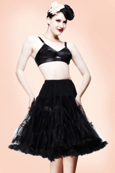 50s Retro Chiffon Petticoat in Black