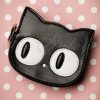 60s Lizzy The Big Eyed Cat Small Wallet in Black