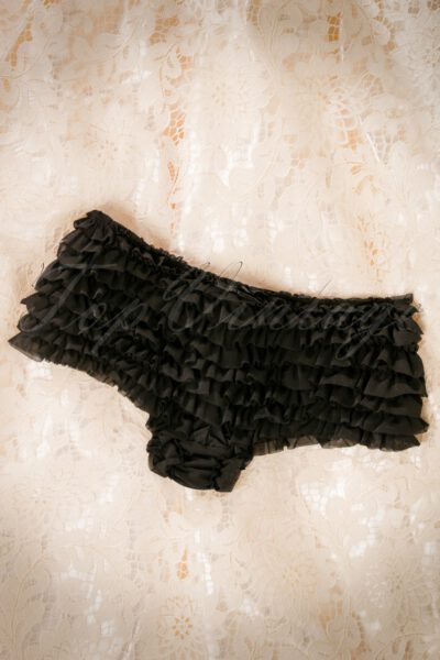 50s Sherry Ruffle Tanga in Black