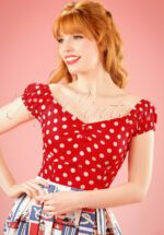 Dolores top Polka Red White