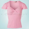 50s She Who Dares Top in Light Pink