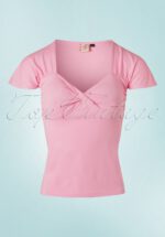 50s She Who Dares Top in Light Pink