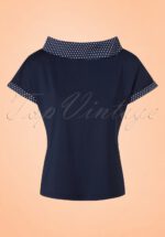 50s Alicia Blouse in Navy