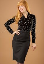 50s Falda Pencil Skirt in Black