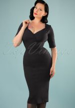 50s Trixie Pencil Dress in Black