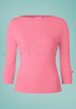 50s Modern Love Top in Pink