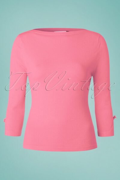 50s Modern Love Top in Pink