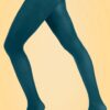 60s Opaque Tights in Dark Teal