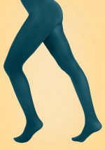 60s Opaque Tights in Dark Teal