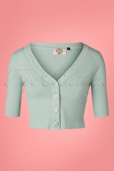 50s Overload Cardigan in Duck Egg