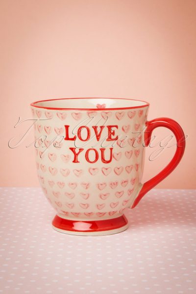 50s Love You Valentines Mug