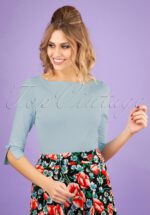 50s Oonagh Top in Light Blue