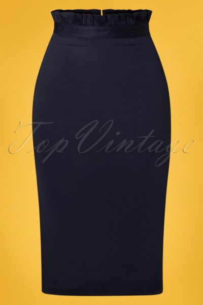 50s Sail Away Frill Skirt in Navy