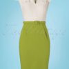 50s Lydia Pencil Dress in White and Green
