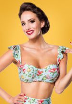 50s Bibi Birds Bikini Top in Mint