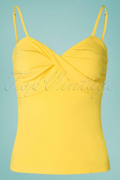 50s Wrap Front Top in Yellow