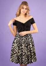 50s Sketchy Swing Skirt in Black and Cream
